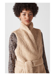 Sheepskin Belted Borg Gilet